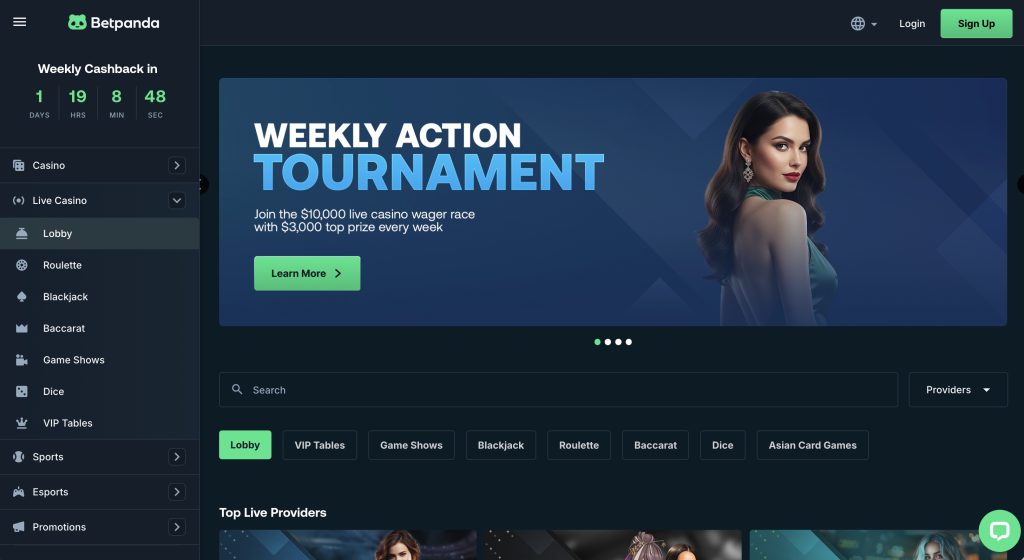 Betpanda No KYC BTC Casino